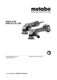 Notice METABO KFM 93 RF Milling machine
