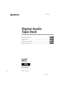 Notice SONY DTCZE700 Fita cassete