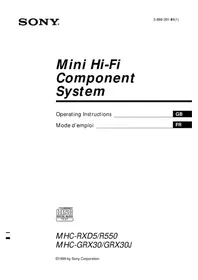 SONY MHCGRX30J - Hi-Fi System