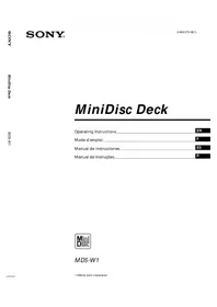 Notice SONY MDSW1 Dictaphone