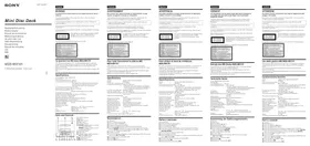 Notice SONY MDSMX101 Dictaphone