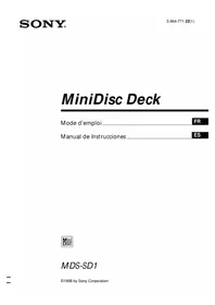 Notice SONY MDSSD1 Dictaphone