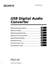 Notice SONY PCLKU5 Andere Kamera-Zubehör
