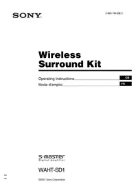 Notice SONY WAHTSD1 Other camera accessories