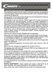 Notice CANDY CVIVA10 011 Aspirateur
