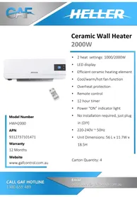 Notice Heller HWH2000 Chauffage