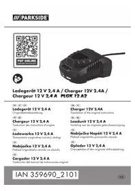 Notice PARKSIDE PLGK 12 A2 Chargeur de batterie
