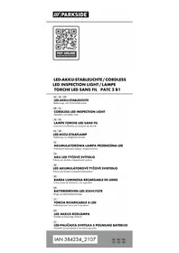 Notice PARKSIDE PATC 2 B1 Iluminación LED