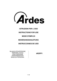 Notice ARDES AR2PP1 Bilancia da cucina