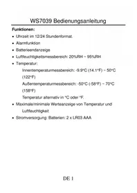 Notice TECHNOLINE WS 7039 Contrôleur de température