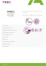 Notice Tesy CN 031 100 EI CLOUD W Radiateur électrique