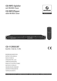 Notice Monacor CD112RDSBT Lecteur/enregistreur de cd