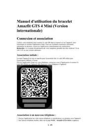 Notice AMAZFIT GTS 4 MINI Smartwatch