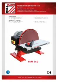 Notice Holzmann TSM250 Schleifmaschine
