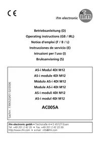 Notice IFM AC005A Modulo elettronico