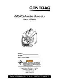 Notice Generac GP3000I Generador