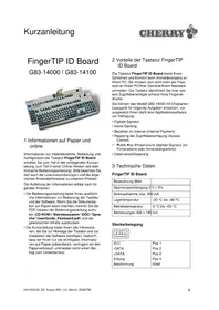 Notice Cherry FINGERTIP ID BOARD G8314001 Computertastatur