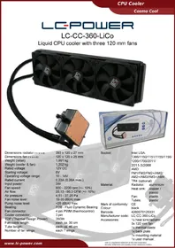 Notice LC-Power CC360LICO Ventirad pour processeur