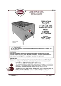 Notice Wells H2412G Cuisinière