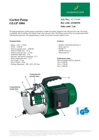 Notice Gardenline GLGP 1004 Pompe à eau