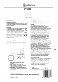 Notice Amplicom PTV 100 Interphone