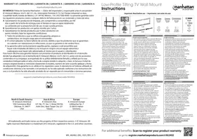 Notice MANHATTAN 462402 Support mural pour téléviseur