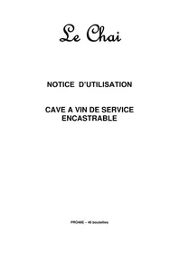 Notice LE CHAI PRO46E Wijnkelder