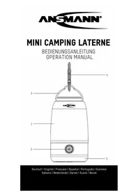 Notice ANSMANN MINI CAMPING LANTERN Taschenlampe