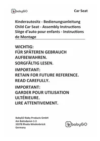 Notice BabyGO BOOSTER Kindersitz