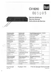 Notice DUAL CV 6010 Amplificateur audio