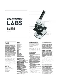 Notice CELESTRON LABS CM800 Microscope