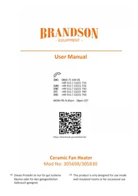 Notice Brandson 305698 Heating