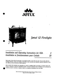 Notice Jøtul 12 FIRELIGHT Poêle à bois