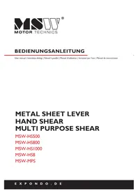 Notice MSW HS8 Outil de découpe manuel