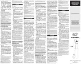 Notice Aquael PLATINIUM HEATER 25W Éclairage