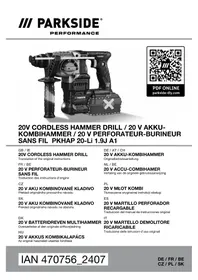 Notice PARKSIDE PKHAP 20LI 1.9J A1 Fúró