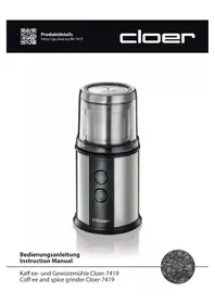 Notice Cloer 7419 Koffiemolen