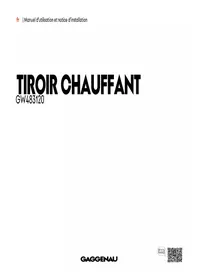 Notice GAGGENAU GW483120 Tiroir et armoire chauffants