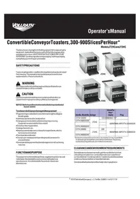 Notice Vollrath CVT4120300 Tostadora