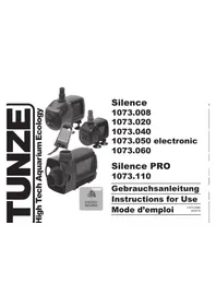 Notice Tunze SILENCE ELECTRONIC 1073.050 Filtre à eau