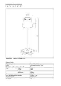 Notice Lucide JUSTIN 278880230 Lampe