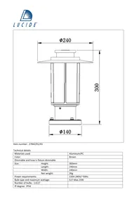 Notice Lucide GOESS 278420143 Lampe extérieure