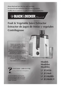 Notice BLACK & DECKER JE2060GY Blender