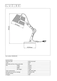 Notice Lucide ALDGATE 205098130 Lampe de bureau
