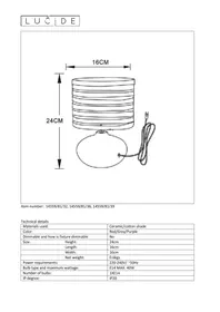 Notice Lucide TINA 145598132 Lampe de table