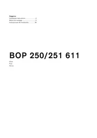 Notice GAGGENAU BOP250611 Horno