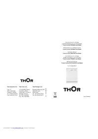 Notice Thor TLV1 66 BLANCO Máquinas de lavar loiça