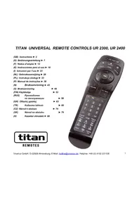 Notice TITAN UR 2400 Télécommande