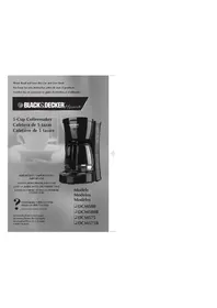 Notice BLACK & DECKER DCM580 Coffee machine