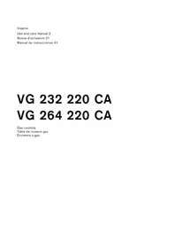 Notice GAGGENAU VG264220CA Cocina